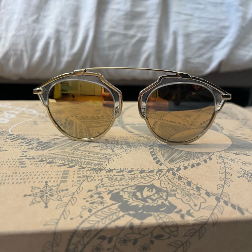 Christian Dior So Real Sunglasses Gold frame with ALL original packaging